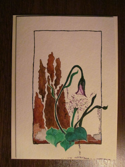 1G: Hosta and Dandelion: Handpainted