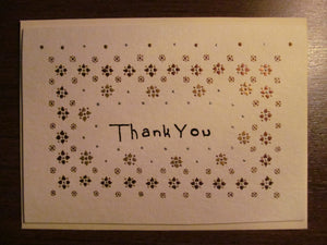 11I: Thank You Note: Copper and Gold: Handpainted