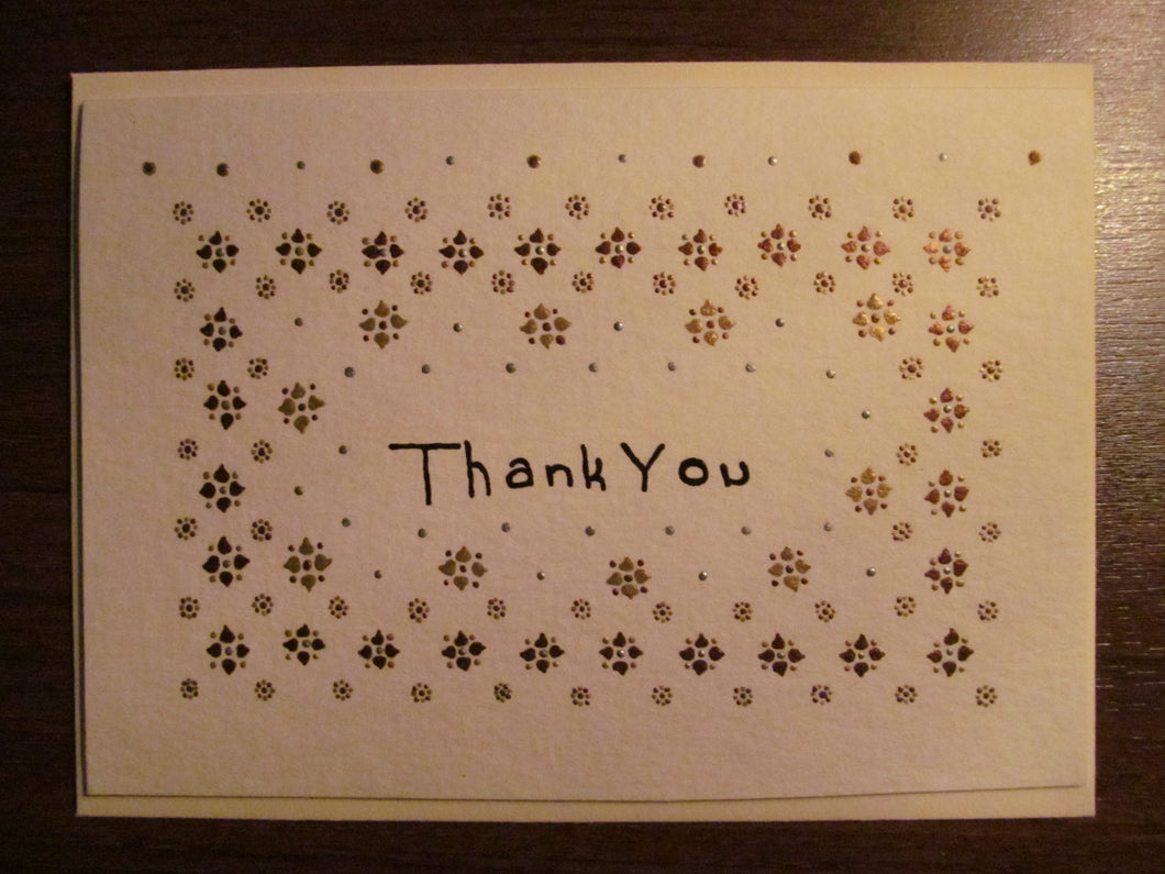 11I: Thank You Note: Copper and Gold: Printed