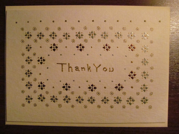 13I: Thank You Note: Small Flowers: Printed