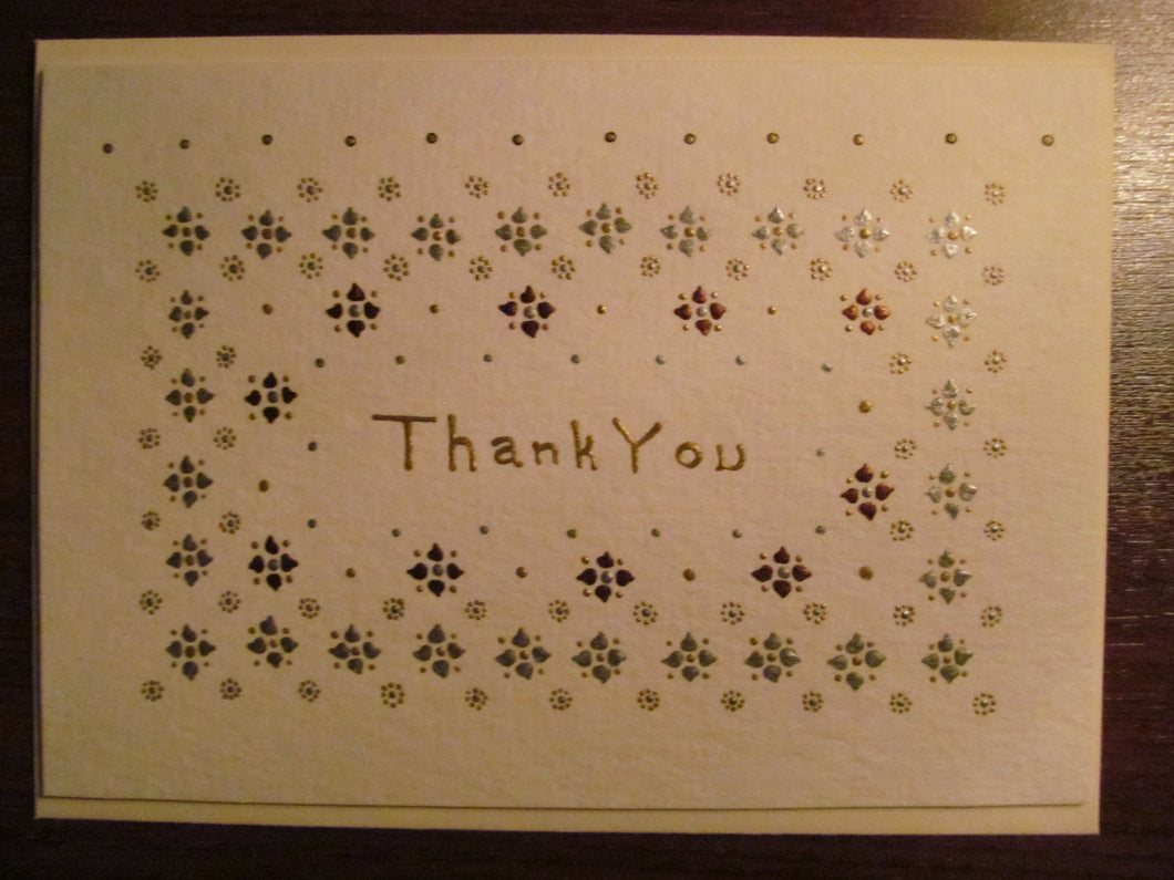 13I: Thank You Note: Small Flowers: Printed