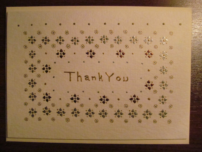 13I: Thank You Note: Small Flowers: Handpainted