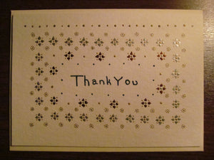 14I: Thank You Note: Hint of Blue: Handpainted